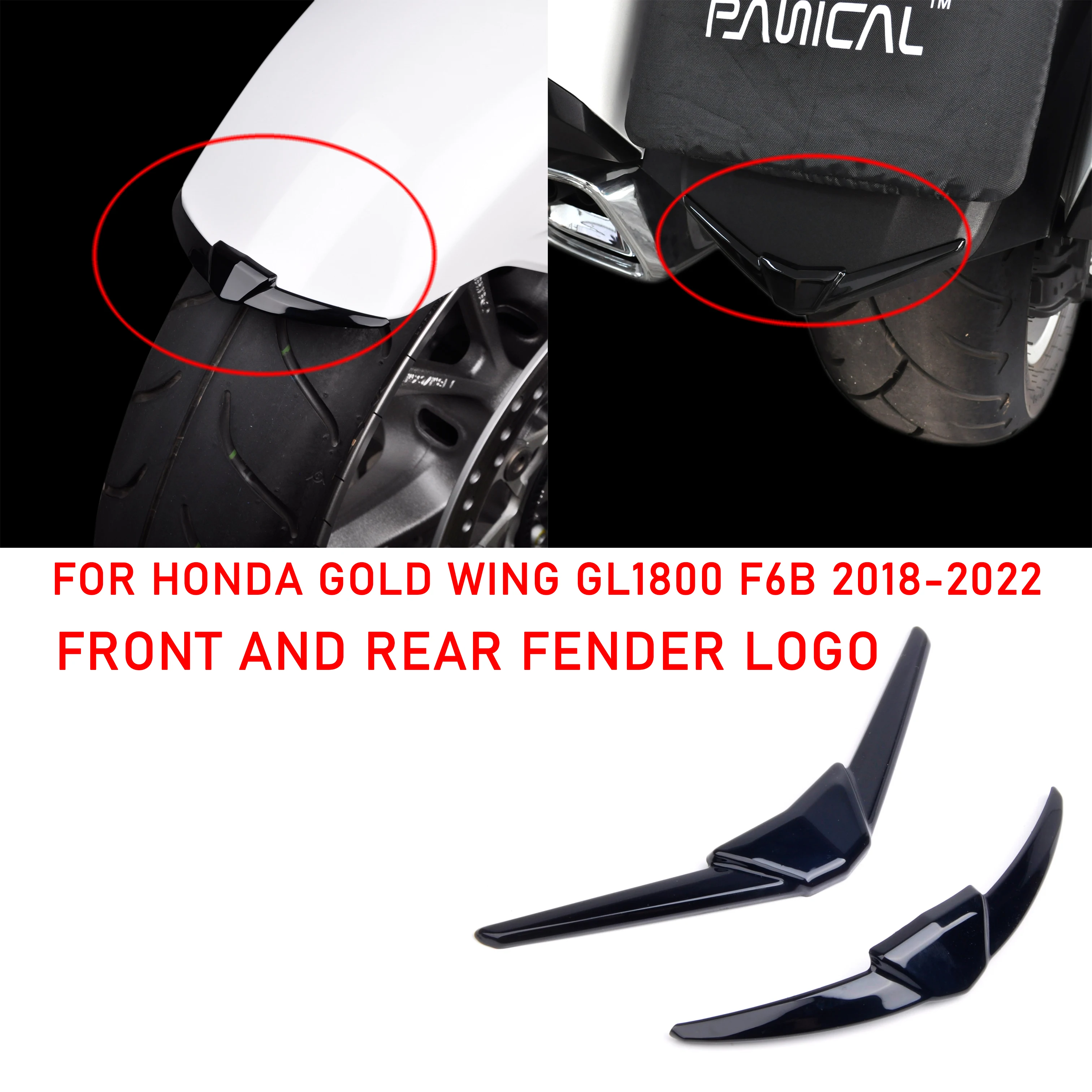 Комплект для отделки наконечника заднего переднего крыла мотоцикла Чехол Ярко-черный ABS для Honda Goldwing GL1800 GL1800B F6B 2018-2023