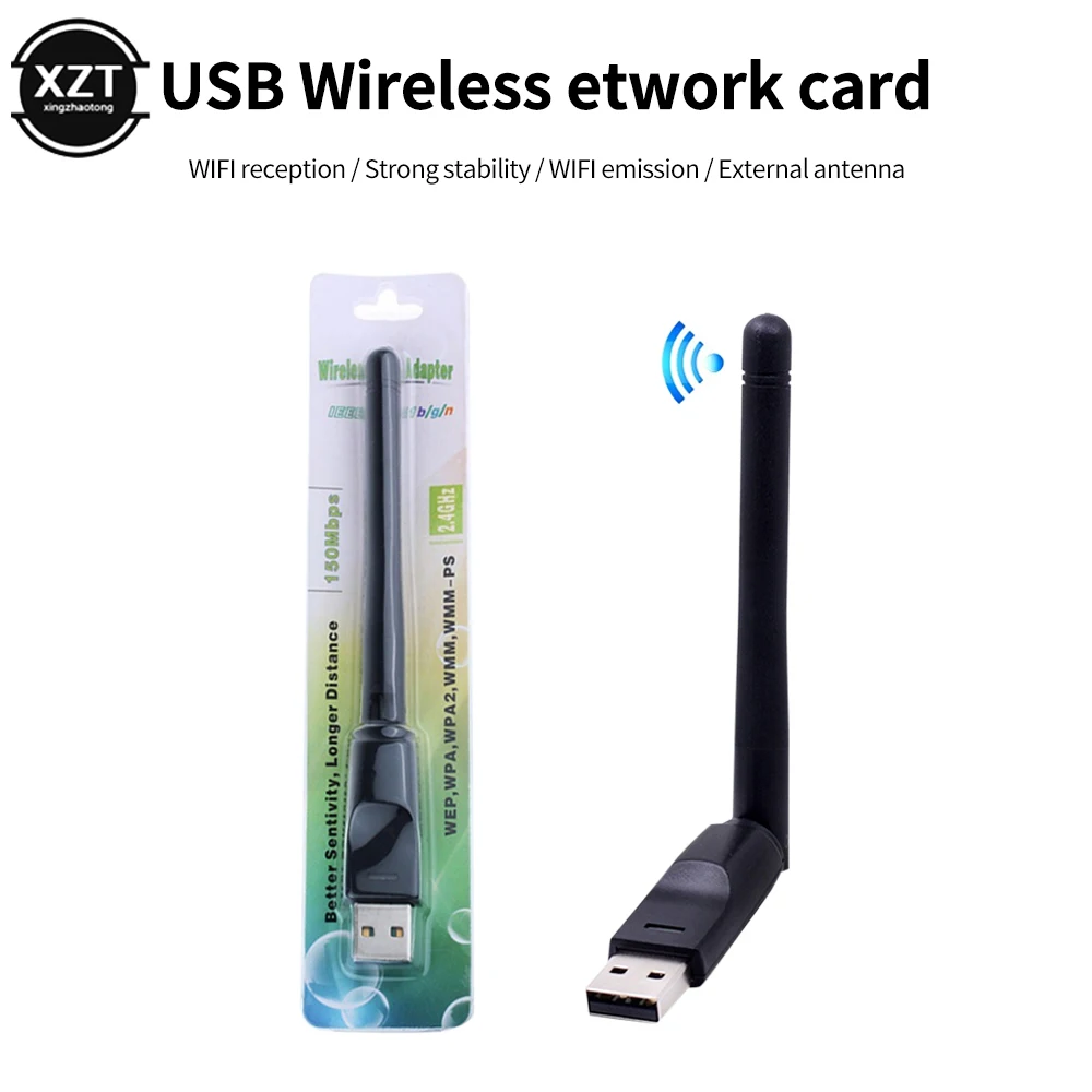 150 Мбит/с RTL818 Беспроводная Сетевая карта Mini USB WiFi Адаптер LAN Wi-Fi Приемник Dongle Антенна 802.11 b/g/n для ПК Windows 2,4 ГГц