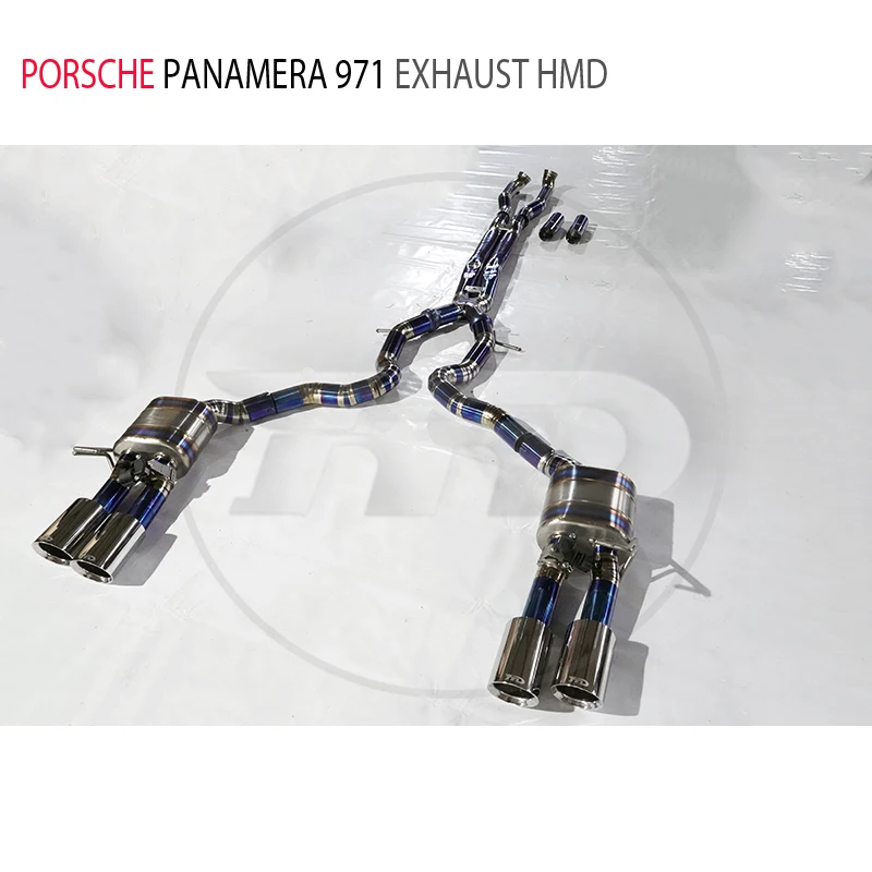 Выхлопная система HMD из титанового сплава Catback для Porsche Panamera 971 2017 года выпуска, автомобильные аксессуары, Электронный клапан, Глушитель