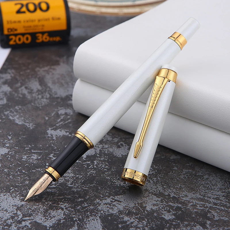 Hero H706 Популярная Авторучка с золотым Наконечником 10K, Металлическая Аутентичная Чернильная ручка, тонкий Наконечник 0,5 мм, Подарочный набор для письма, Бизнес-подарок