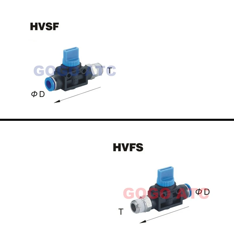 10 шт. в партии HVSF HVFS пневматический ручной переключатель клапан порт PT 1/8 1/4 3/8 1/2 12 мм pu фитинг для шланга быстрое переключение соединителя шланга Изображение 1 