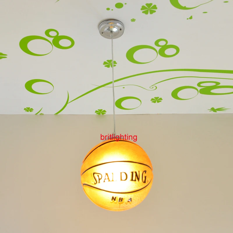 баскетбольные подвесные светильники, подвесные светильники для детской комнаты, подвесной светильник для детской комнаты, подвесной светильник из Фарфора, подвесной светильник из стеклянного шара, Баскетбол