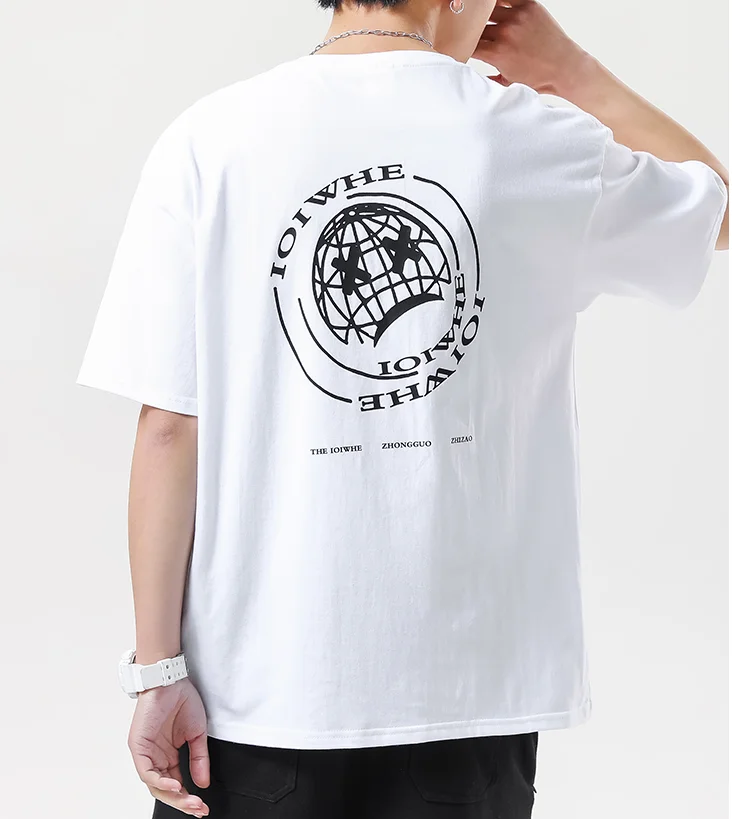 Мужская летняя футболка M5123 с короткими рукавами, новая свободная нижняя рубашка с короткими рукавами, трендовый универсальный топ