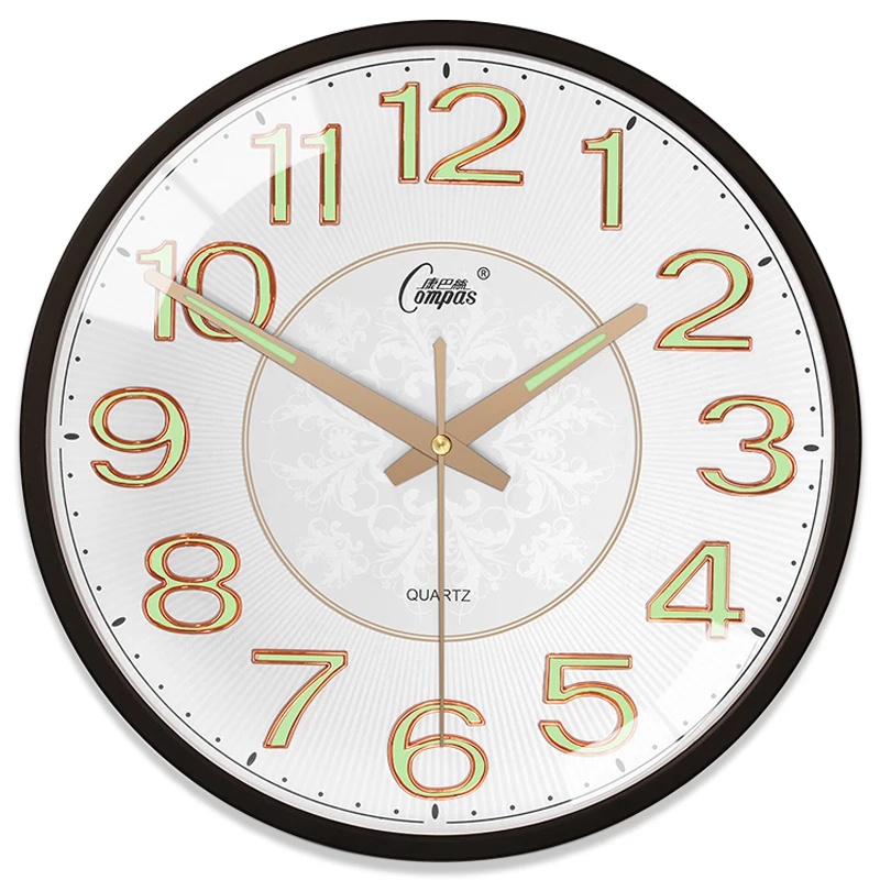 Светящиеся Большие Настенные часы Бесшумный ночник Часы для гостиной Настенные Ретро Часы для спальни Relogio De Parede Идеи подарков FZ741 Изображение 1 
