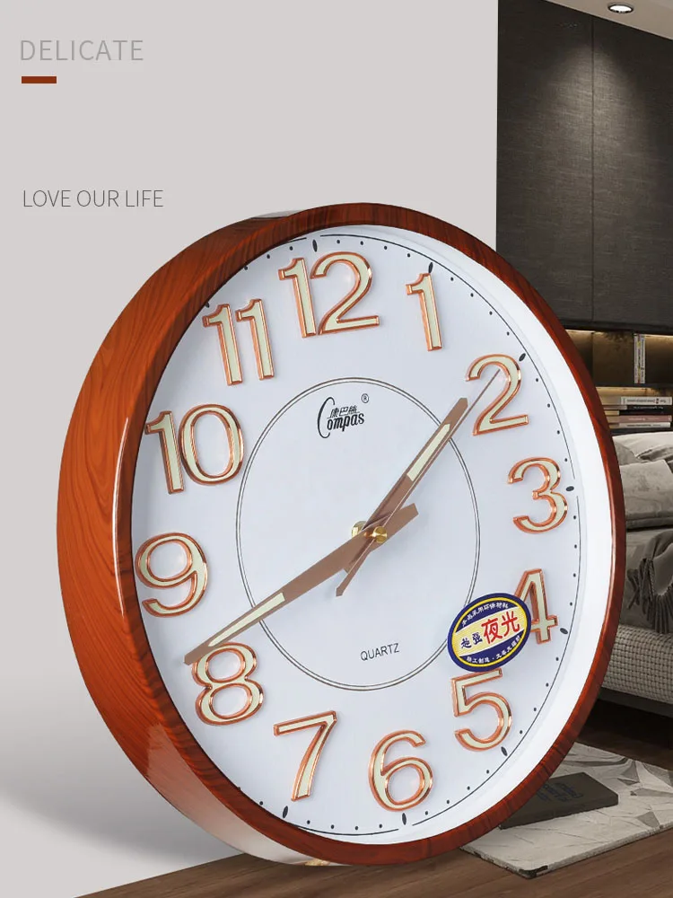 Светящиеся Большие Настенные часы Бесшумный ночник Часы для гостиной Настенные Ретро Часы для спальни Relogio De Parede Идеи подарков FZ741 Изображение 2 