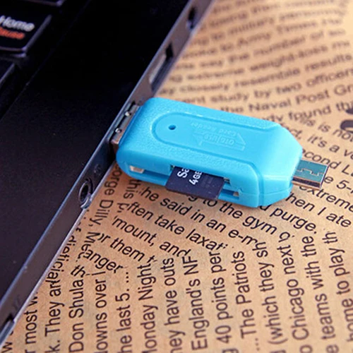 Новый 2 в 1 USB OTG Кард-ридер Универсальный Micro USB TF SD Кард-ридер для ПК Телефона Изображение 5 
