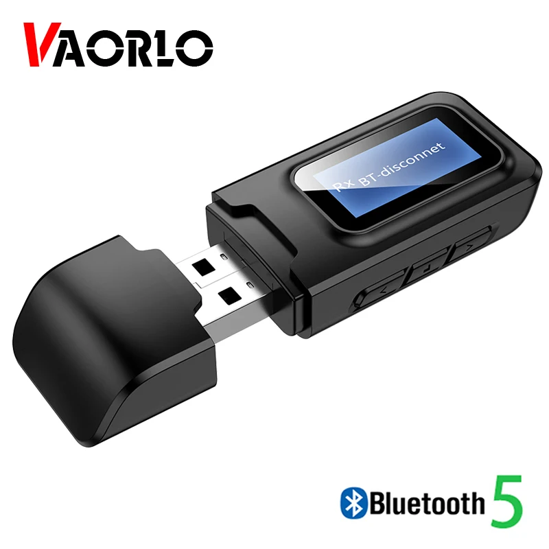 С ЖК-дисплеем USB Bluetooth Аудио Адаптер Ключ Для ПК 2 В 1 Разъем 3,5 мм Стерео Беспроводной Приемник Передатчик 5,0 Для ТЕЛЕВИЗОРА АВТОМОБИЛЯ
