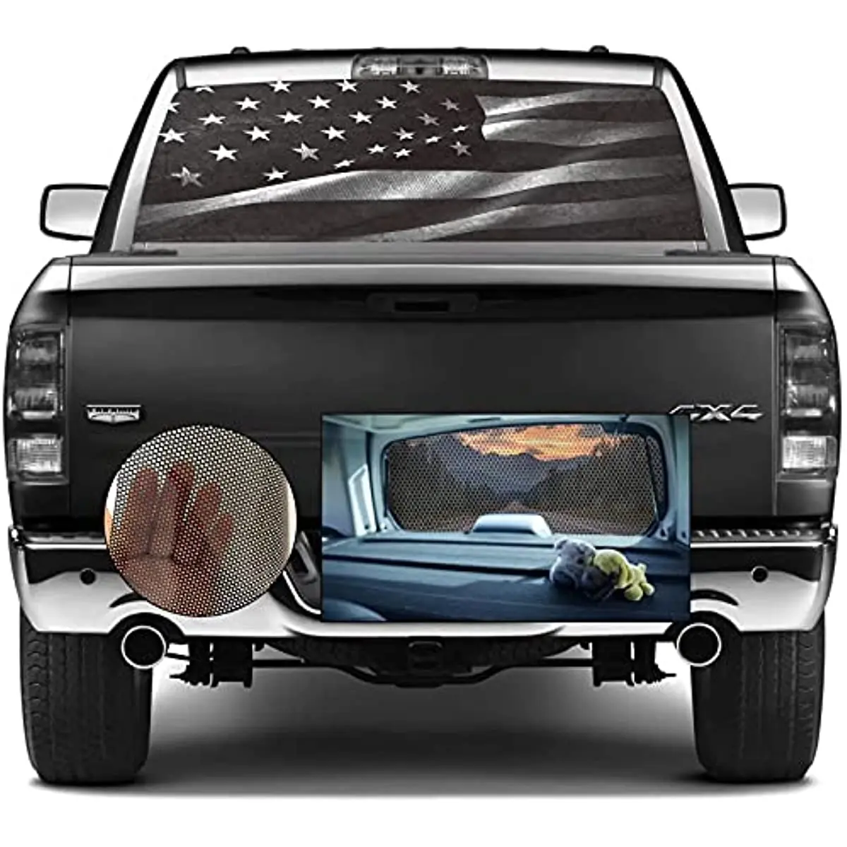 Графические наклейки с американским Флагом на заднем Стекле грузовика, Наклейки На Окна грузовика Patriot, Графика На заднем стекле-Размер 66 