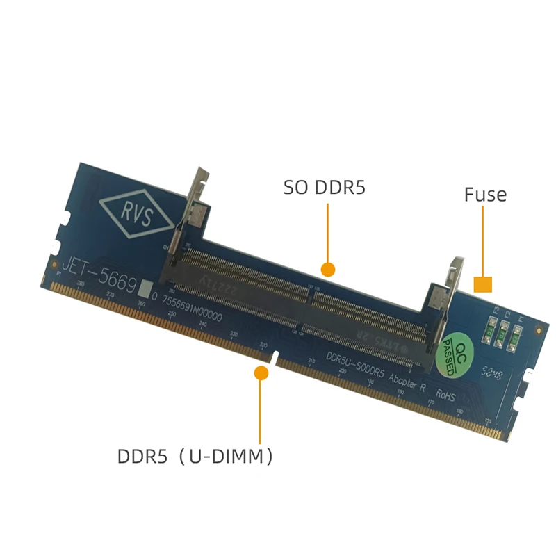 Ноутбук DDR5 RAM для настольного ПК Карта-адаптер оперативной памяти DDR5 U-DIMM для SO DDR5 Конвертер Ноутбука SO-DIMM для настольного КОМПЬЮТЕРА UDIMM Memory RAM Riser Изображение 2 