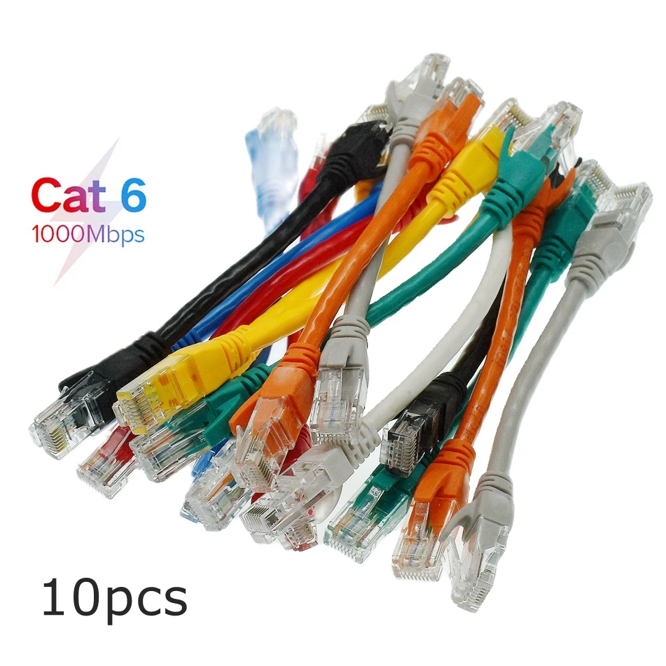 10 шт. Короткий Сетевой кабель RJ45 Ethernet Cat6 Шнур 15 см 0,3 м 0,5 м Витая Пара Патч-Корд Интернет UTP Cat6 Lan для Ноутбука-Маршрутизатора