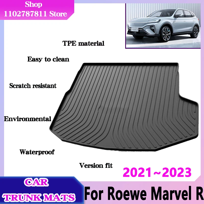 Для MG Roewe Marvel R EV Аксессуары 2021 2022 2023 Автомобильный Коврик Для багажника Легко Моющийся Водонепроницаемый Вкладыш Trey TPE Protect Коврик Для Хранения Изображение 0 