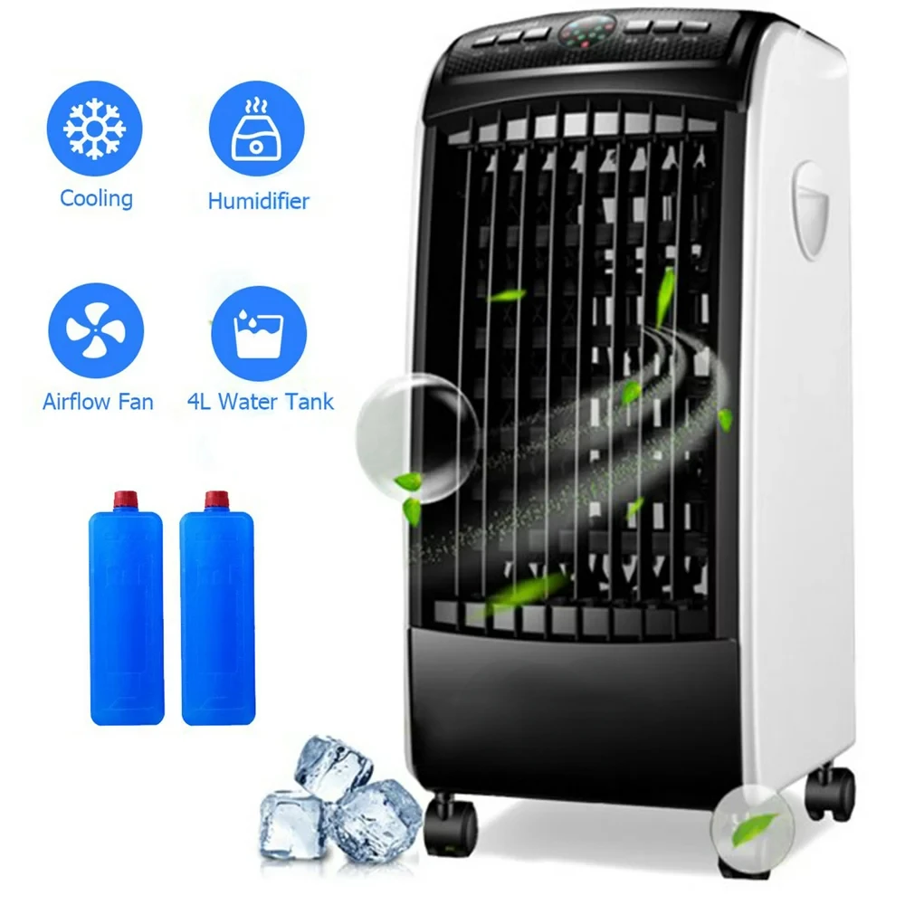 Испарительный Охладитель Воздуха, Портативный Вентилятор воздушного Охлаждения с Вентилятором и Увлажнителем для Домашнего Офиса