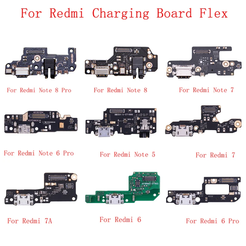Детали платы для подключения док-станции для зарядки через USB Гибкий кабель для Xiaomi Redmi Note 5 Pro 8 8Pro 7 6Pro Redmi 7 6 5 7A