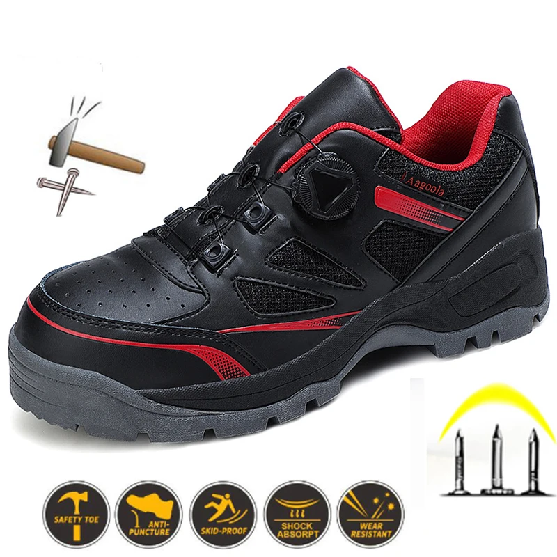 Защитная обувь, мужская рабочая обувь со стальным носком, Непромокаемые защитные ботинки, легкие дышащие рабочие кроссовки Zapatos De Hombre