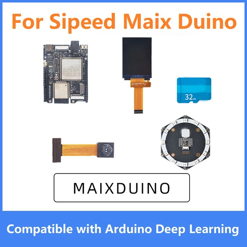 Для Sipeed Maix Duino Development Board K210 RISC-V Модуль AI LOT ESP32 С Камерой + 2,4-дюймовый экран + Микрофонный массив + TF-карта