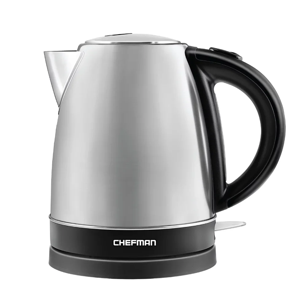 Электрический чайник Chefman из нержавеющей стали, Поворотное основание на 360 °, Автоматическое отключение, Не содержит BPA, 1,7 литра, Электрический чайник мощностью 1500 Вт