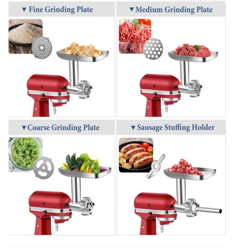 Металлическая Насадка для измельчения пищевых продуктов для миксеров KitchenAid, Насадка для мясорубки Кухонные инструменты Изображение 3 