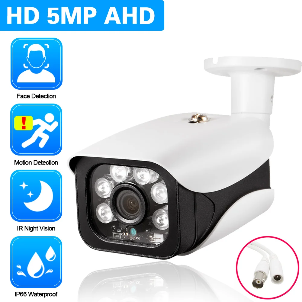 AHD Камера видеонаблюдения, Антивандальная аналоговая камера Ultra HD, Обнаружение движения, Ночное видение, Небольшие купольные камеры безопасности