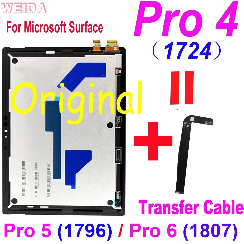 Оригинальный Pro 5 ЖК-дисплей Для Microsoft Surface Pro 4 1724 LCD Pro 5 1796 LCD Pro 6 1807 ЖК-дисплей с Сенсорным экраном и Цифровым Преобразователем В Сборе Изображение 0 