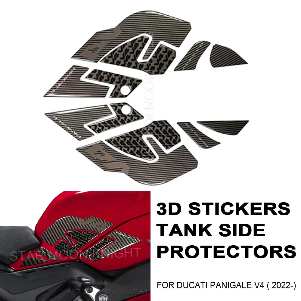 3D Наклейка из эпоксидной смолы для Ducati Panigale V4 2022-Аксессуары для мотоциклов, Накладка на бак, Боковая наклейка Против царапин, Костюм Изображение 0 