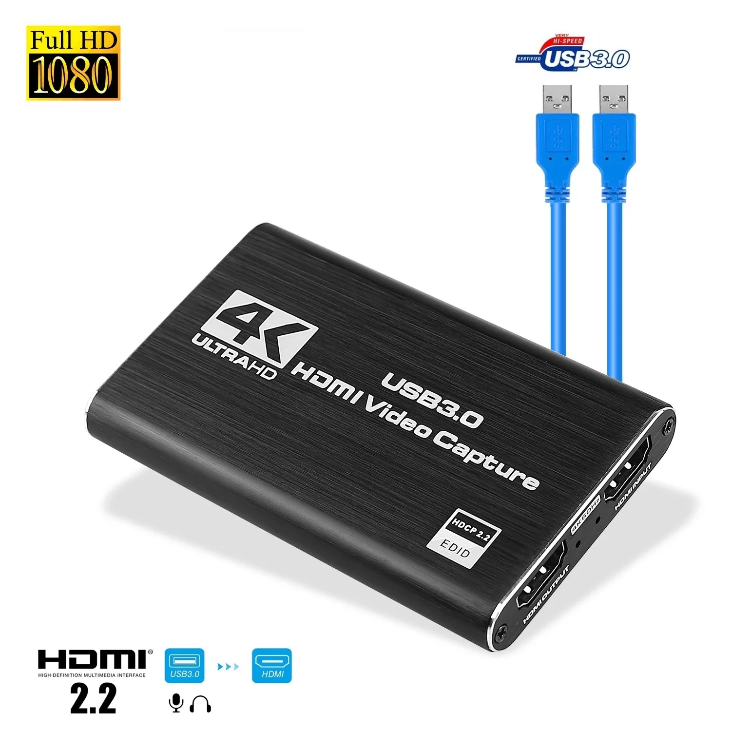 4k USB3.0 HDMI карта захвата видеоигры прямая трансляция USB3.0 карта захвата HDMI Поддержка захвата EDIC HDCP 2.2