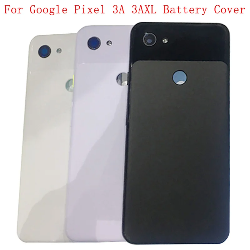 Крышка батарейного отсека Задняя Стеклянная панель Дверной корпус для Google Pixel 3A 3A XL Задняя крышка с логотипом в рамке камеры Запасные части Изображение 0 