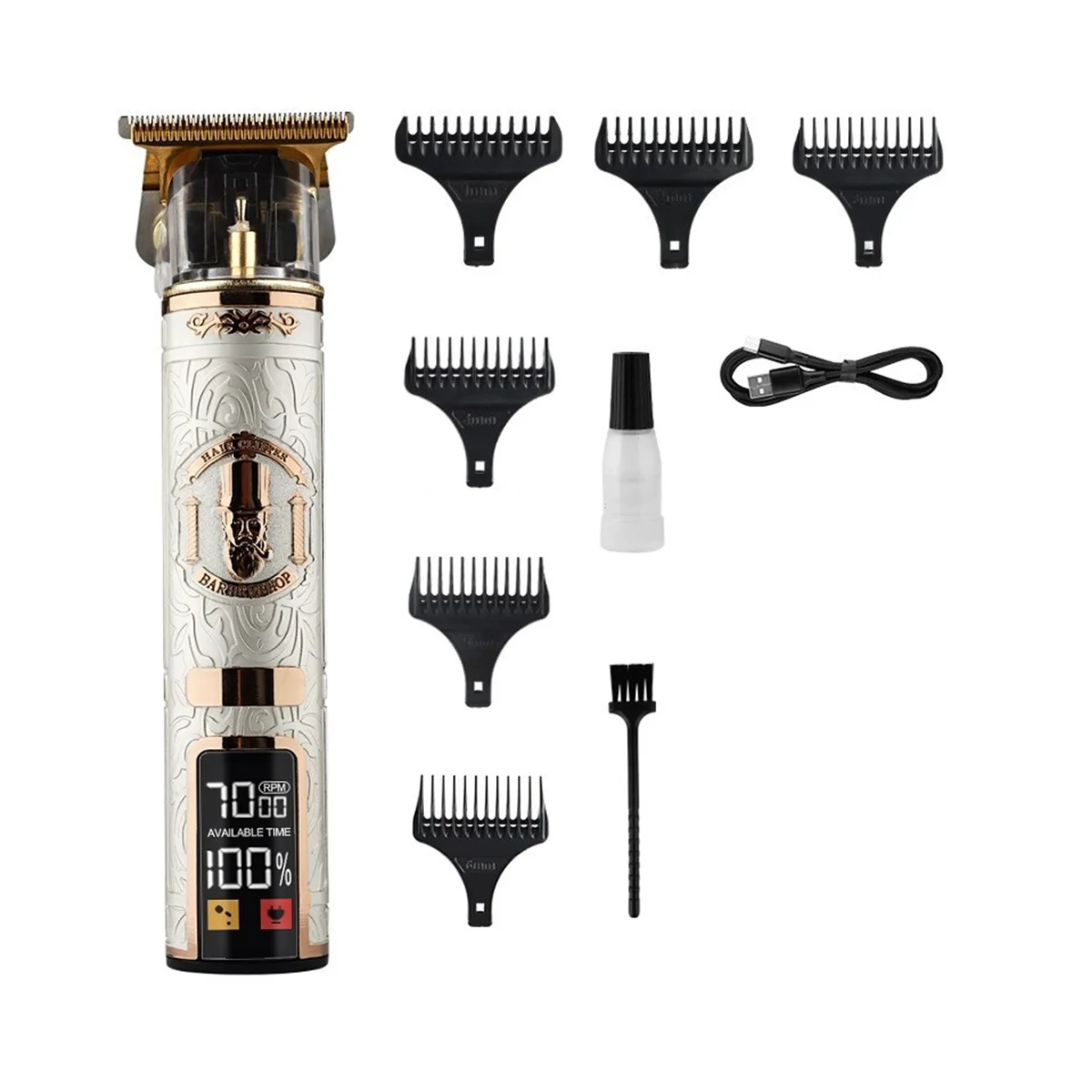 Электрические машинки для стрижки волос, USB Перезаряжаемый Триммер для бороды, Профессиональная мужская машинка для стрижки волос, Парикмахерская для стрижки бороды, C