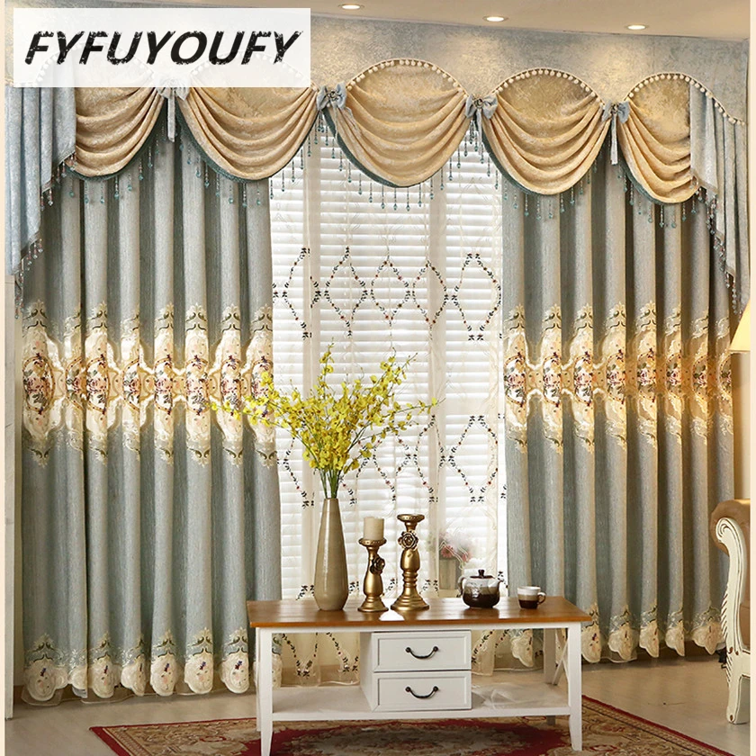 Вилла в европейском стиле, высококачественные плотные шторы с вышивкой на заказ для гостиной и роскошная вуалевая занавеска для спальни