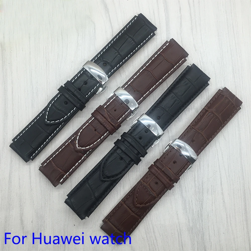 Умный ремешок для часов 22x18 мм, качественный ремешок из натуральной кожи для Huawei watch, Быстросъемные сменные кожаные ремешки для часов Изображение 0 