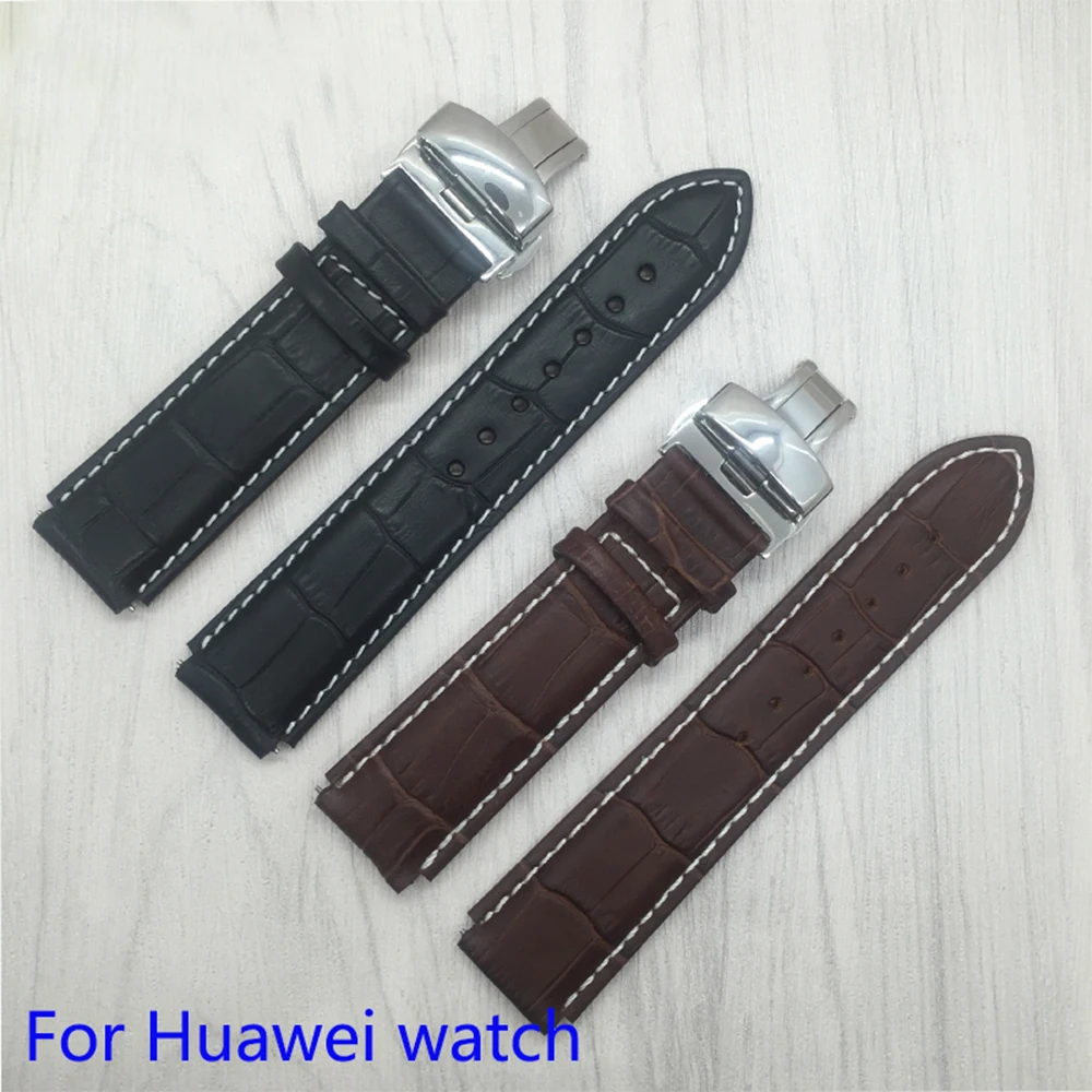 Умный ремешок для часов 22x18 мм, качественный ремешок из натуральной кожи для Huawei watch, Быстросъемные сменные кожаные ремешки для часов Изображение 1 