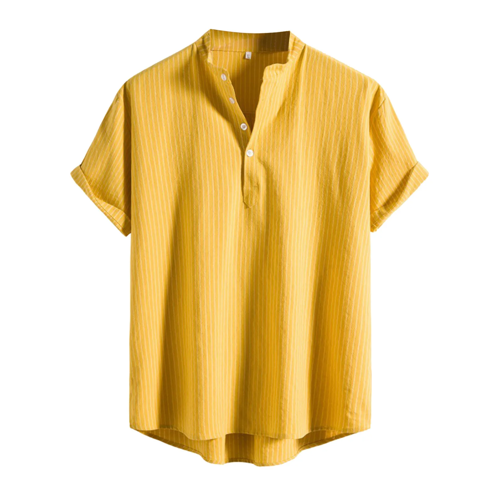 Мужская Однотонная Рубашка, Гавайская Блузка, Повседневные Модные Рубашки, Топы с коротким рукавом 2023, Свободная Негабаритная Повседневная Футболка Для Мужчин Изображение 0 