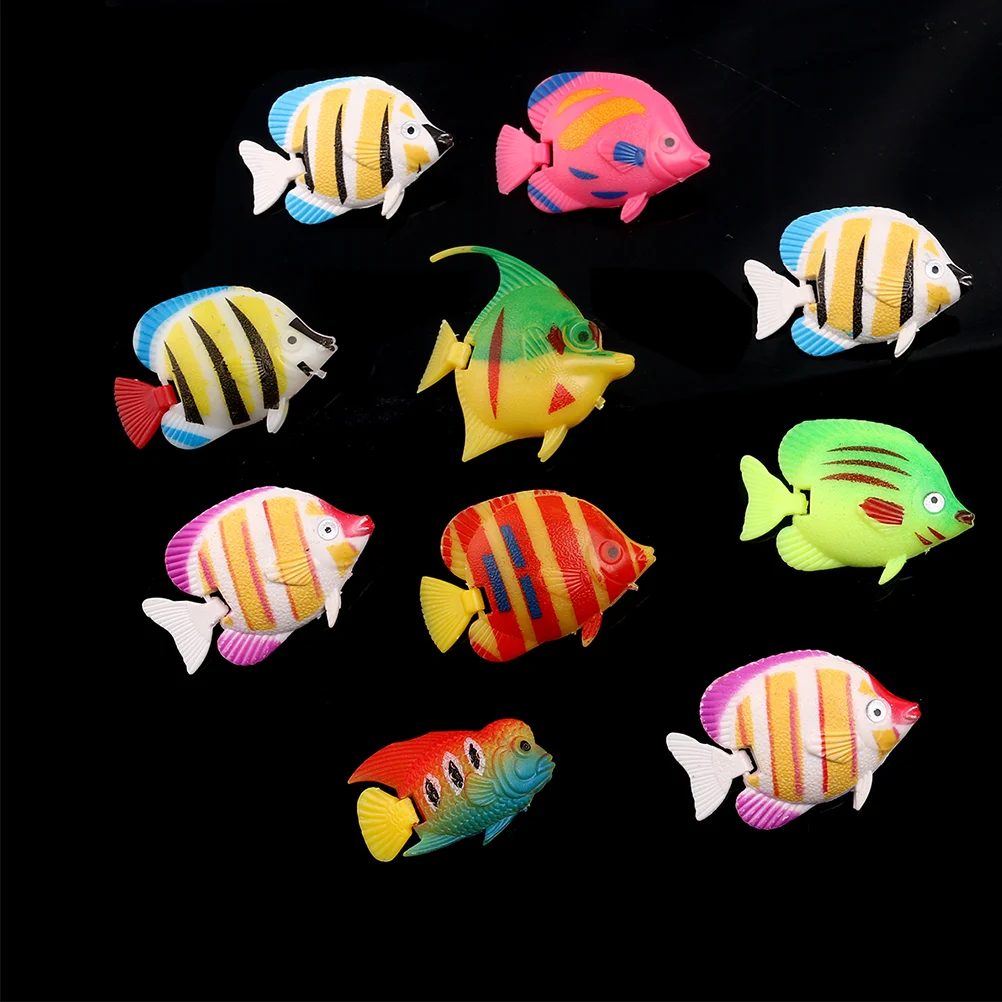 20шт Пластиковая Искусственная Рыба Имитация маленькой рыбки Поддельная Плавающая рыба Яркий Пейзаж Аквариумный Орнамент Украшения Случайный цвет
