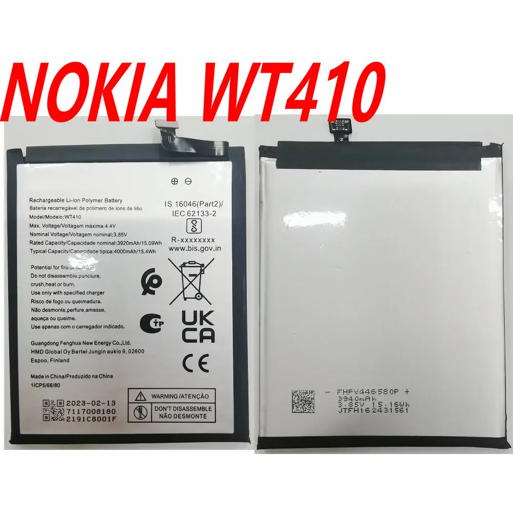 3,85 В Новый Оригинальный Аккумулятор для мобильного телефона NOKIA WT410 Емкостью 4000 мАч на Замену