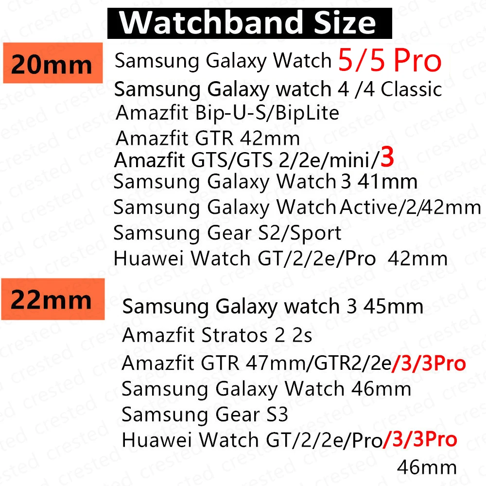 20 мм 22 мм Ремешок Для Samsung Galaxy wacth 4 5 44 мм 40 мм pro 3 Active 2 Gear S3 аксессуары браслет correa Huawei GT Pro 3 band Изображение 5 