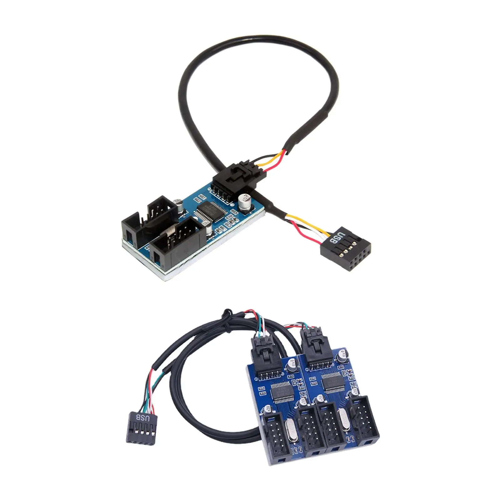 9-Контактный USB-адаптер для подключения коллектора, кабель-разветвитель вентилятора, Интерфейсный удлинитель, порт мультипликатора, кабель USB2.0, кабель для материнской платы, RGB-подсветка