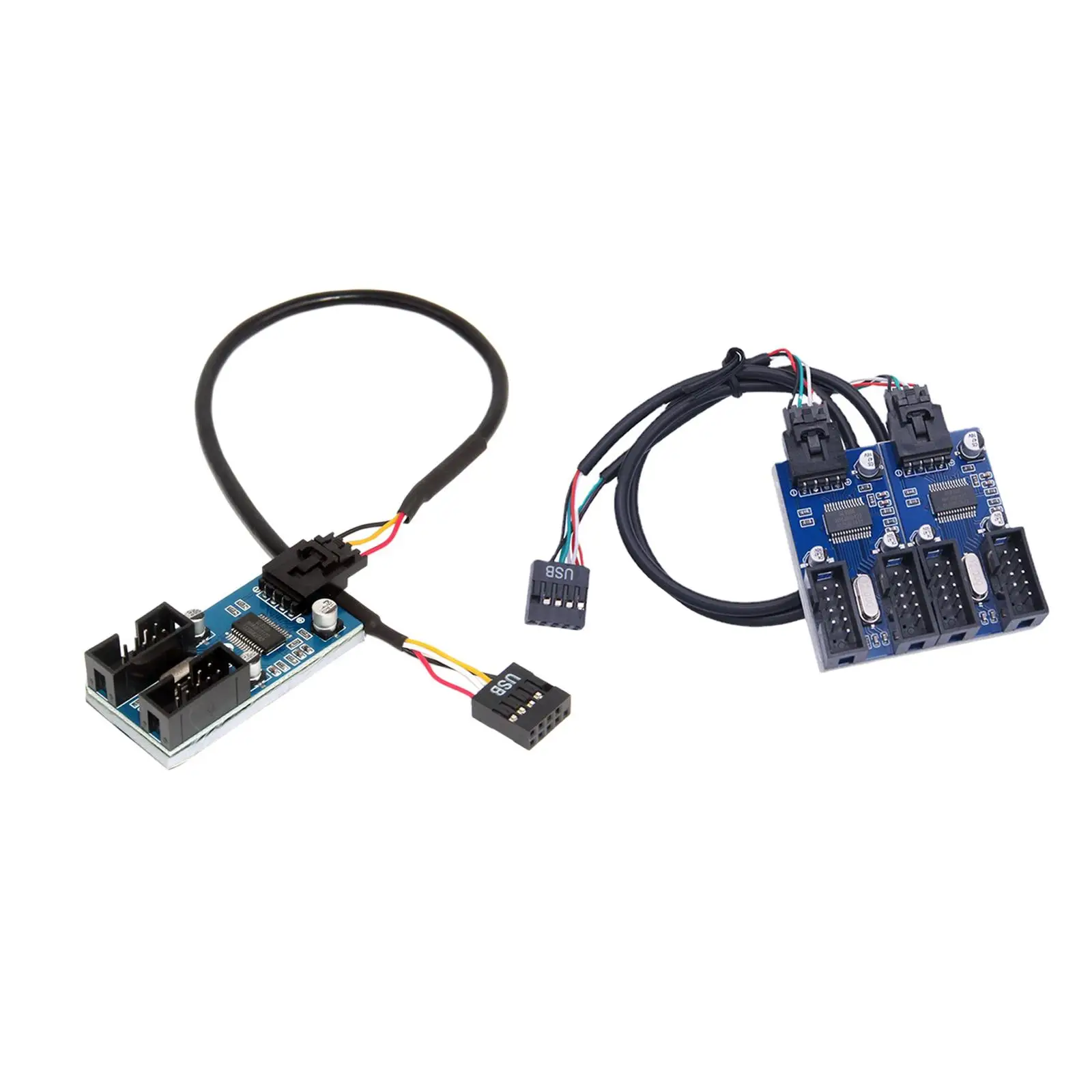 9-Контактный USB-адаптер для подключения коллектора, кабель-разветвитель вентилятора, Интерфейсный удлинитель, порт мультипликатора, кабель USB2.0, кабель для материнской платы, RGB-подсветка Изображение 2 
