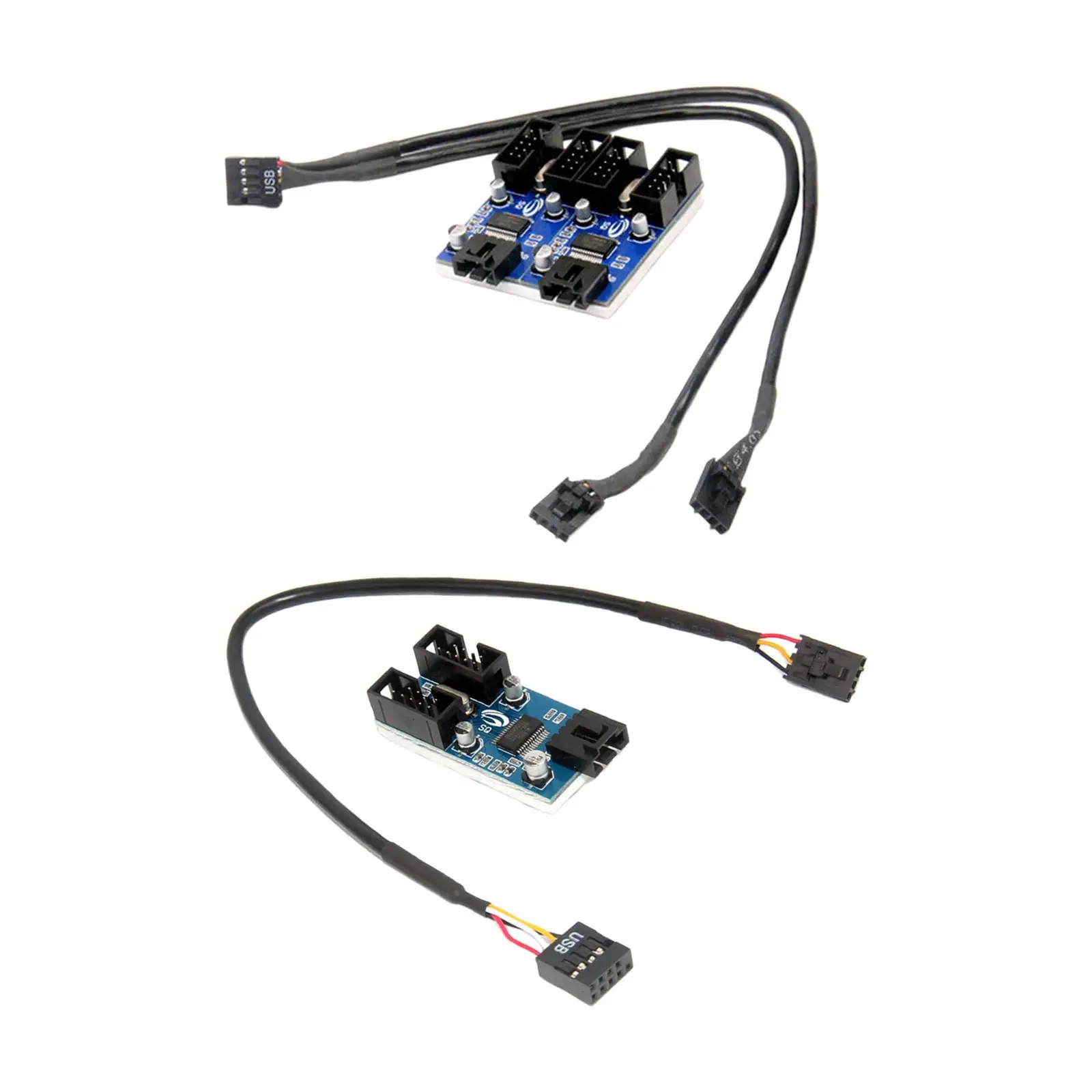 9-Контактный USB-адаптер для подключения коллектора, кабель-разветвитель вентилятора, Интерфейсный удлинитель, порт мультипликатора, кабель USB2.0, кабель для материнской платы, RGB-подсветка Изображение 3 