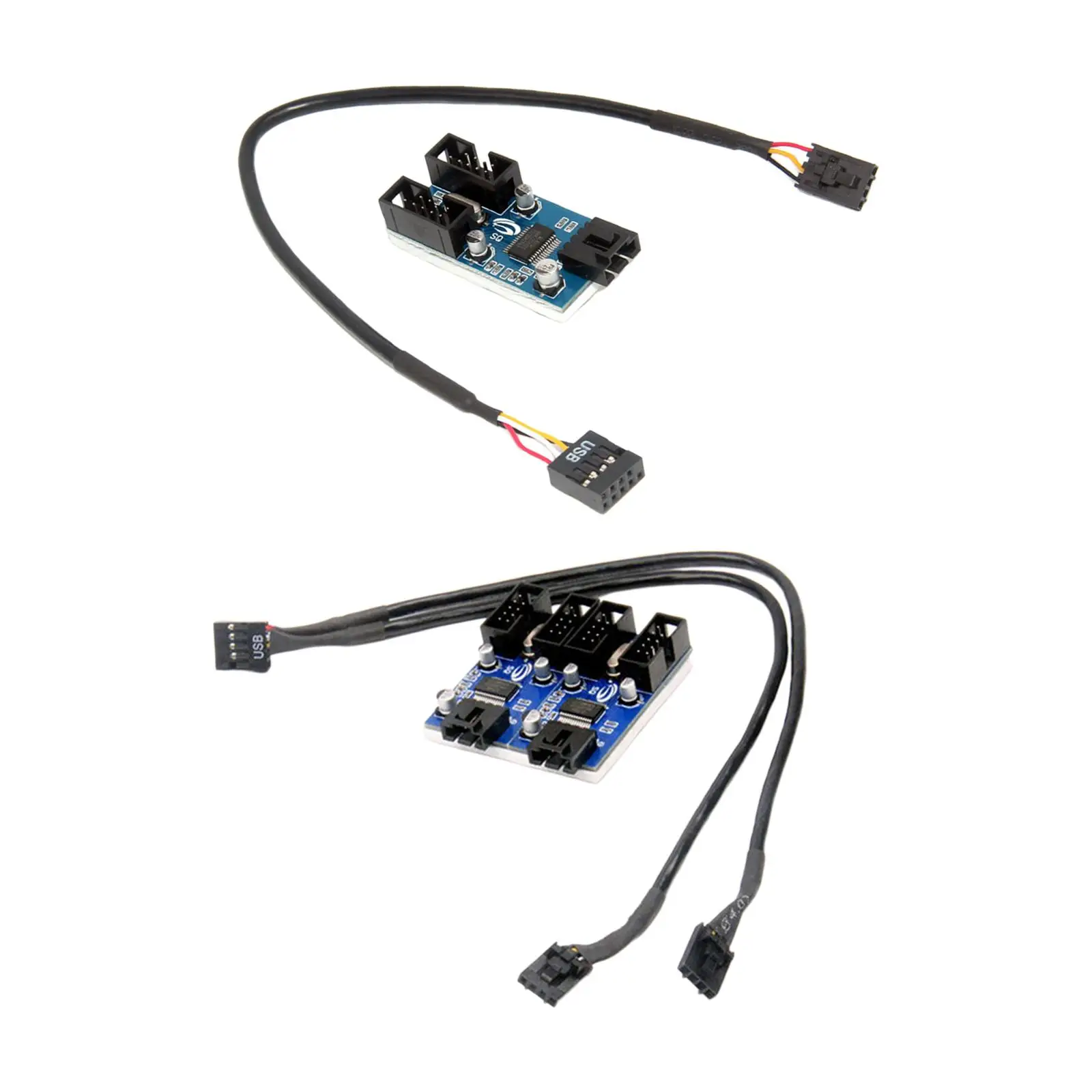 9-Контактный USB-адаптер для подключения коллектора, кабель-разветвитель вентилятора, Интерфейсный удлинитель, порт мультипликатора, кабель USB2.0, кабель для материнской платы, RGB-подсветка Изображение 4 