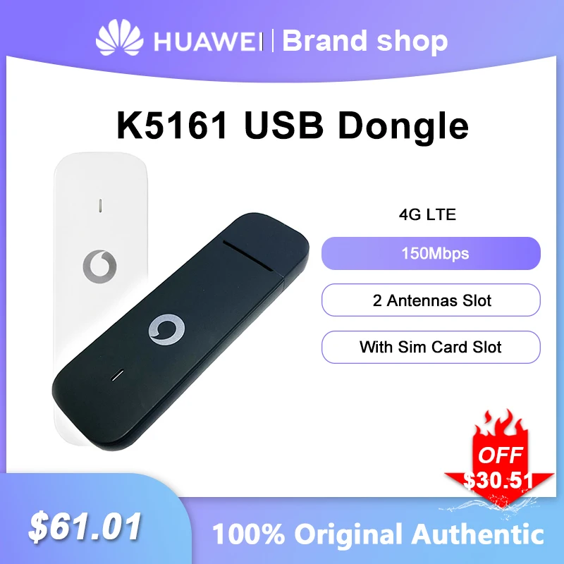 Разблокированный Huawei K5161 Мобильный WiFi USB-ключ 150 Мбит/с 4G LTE-Маршрутизатор Беспроводной Широкополосной Карманной Точки Доступа Со Слотом Для sim-карты Изображение 0 