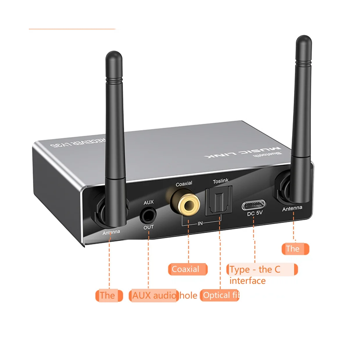 6 в 1 DAC Bluetooth 5.3 Приемник передатчик Оптический коаксиальный AUX RCA USB TF Беспроводной аудиоадаптер (без батареи)