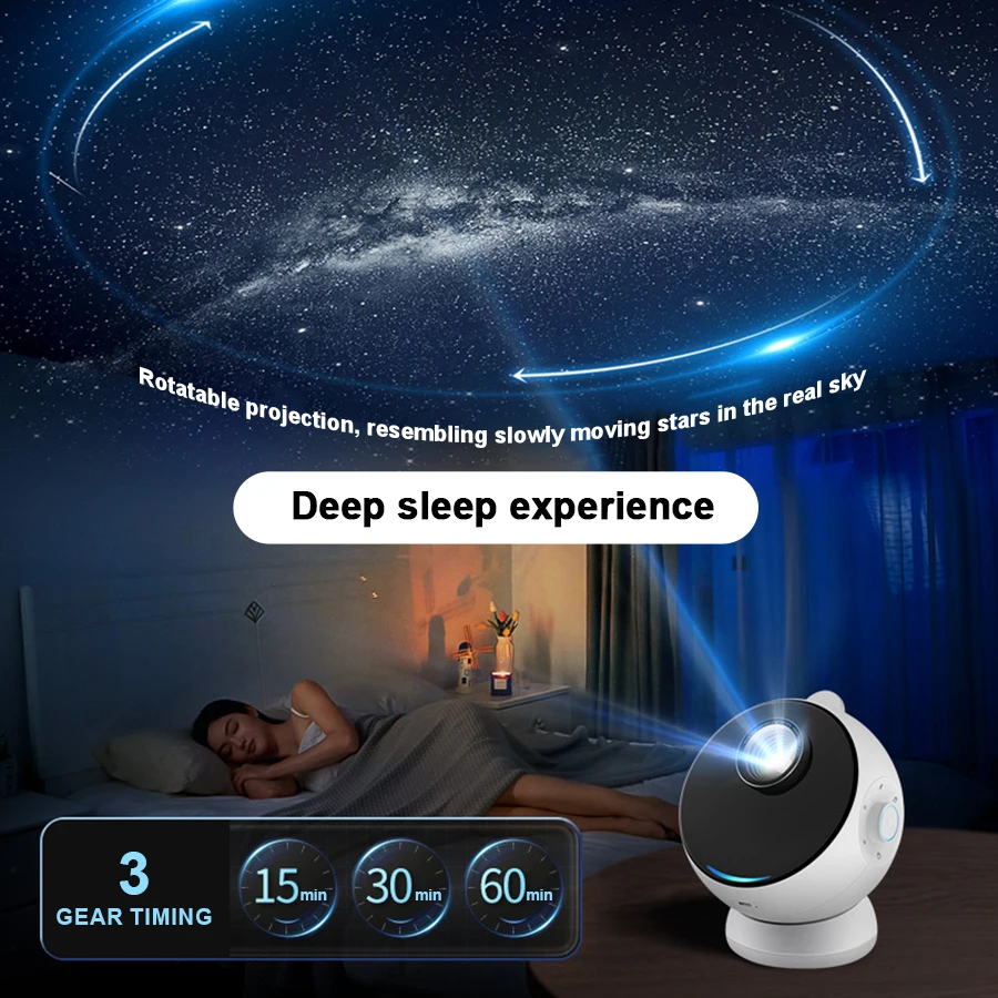 Настоящий Планетарий Звездный проектор Галактика Звездный проектор Ночник с регулировкой на 360 ° Bluetooth Динамик для Спальни Детский подарок на День рождения Изображение 1 
