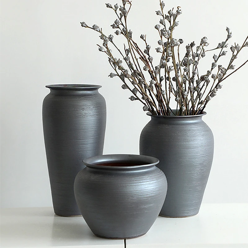 Современный кувшин из грубой керамики с тихим Ветром, комбинированный набор с цветочными вазами для отеля и проживания в семье