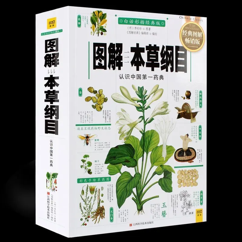 Сборник материалов медицины, книга по китайской традиционной фитотерапии с иллюстрациями, объясняющими китайскую науку здорового питания