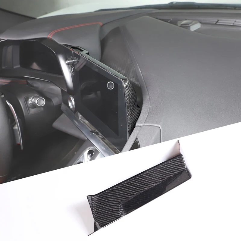 Настоящий Автомобильный Навигационный Экран Из Углеродного Волокна, Защитная Крышка Задней Панели, Накладные Наклейки Для Corvette C8 Stingray Z51 Z06 2020-2023