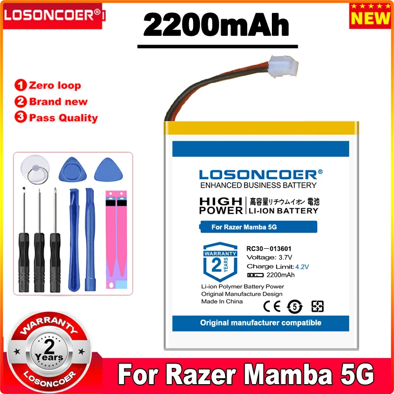 LOSONCOER RC30-013601 2200 мАч Аккумулятор Для Игровой Беспроводной мыши Razer Mamba 5G RC30-013601 Аккумуляторы