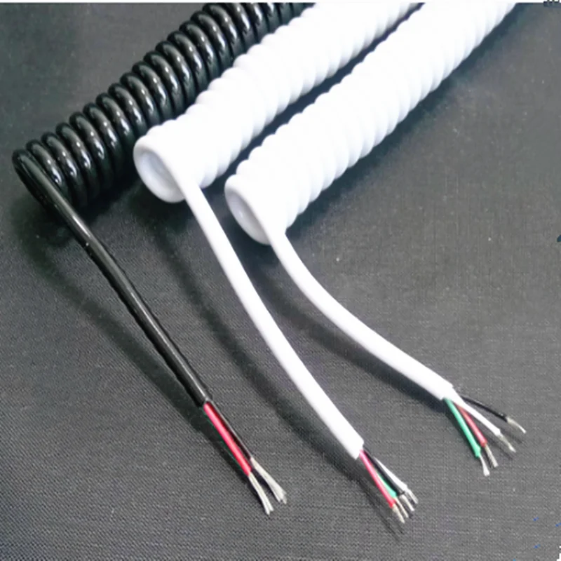 Diy spring curl line usb line usb 4-жильный провод microusb удлинительный кабель для передачи данных Изображение 0 