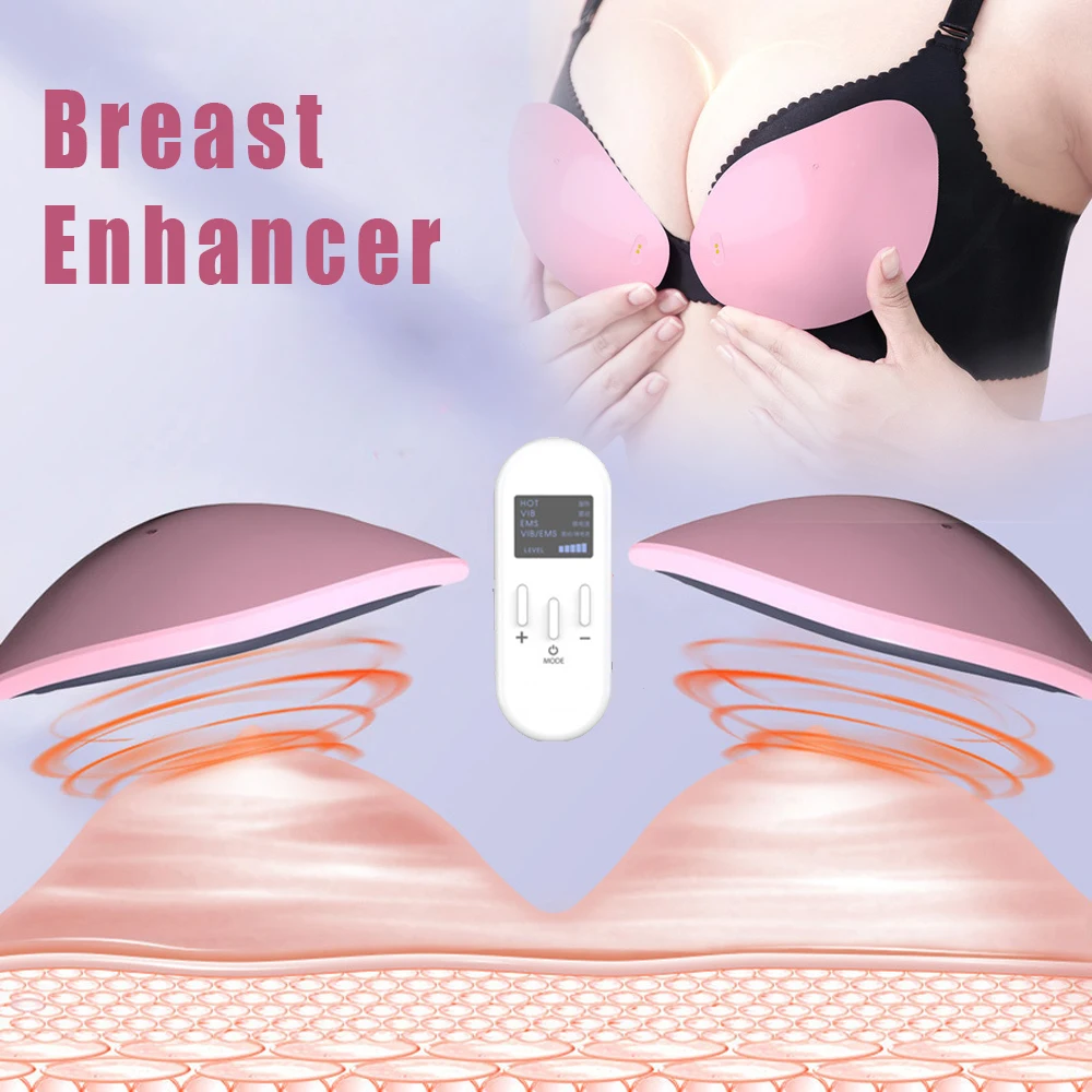 Вибрационный усилитель груди с электрическим подогревом, EMS Массаж груди, Увеличение груди, Массаж груди, устройство против провисания груди, Увеличивающий размер чашки бюстгальтера