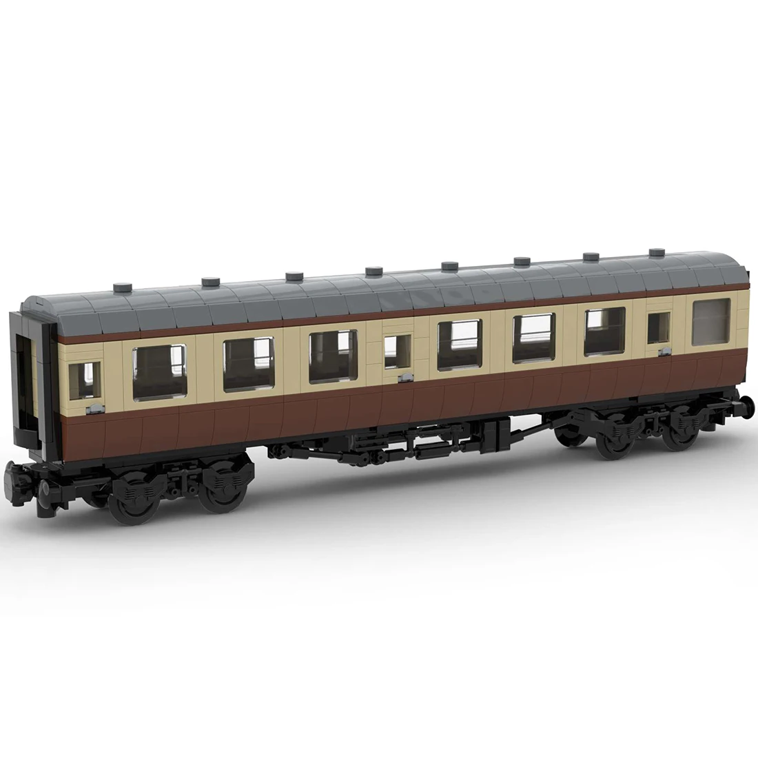Авторизованный MOC-67504 692шт + статическая версия шириной 6 дюймов, вагон British Rail Mark 1, коричневые строительные блоки, набор поездов