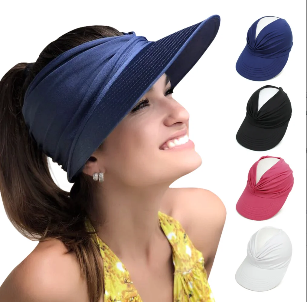 Женские солнцезащитные шляпы, Летние солнцезащитные шляпы с широкими полями и защитой от ультрафиолета, пляжные солнцезащитные шляпы, Гибкие спортивные бейсболки для путешествий, Модные солнцезащитные шляпы