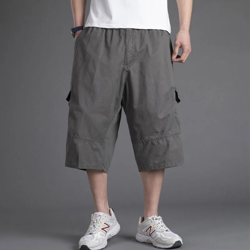 Большой размер 6XL, мужские летние шорты-карго оверсайз, уличная мода, Винтажные предметы Первой необходимости, Мужские повседневные короткие брюки с эластичной резинкой на талии